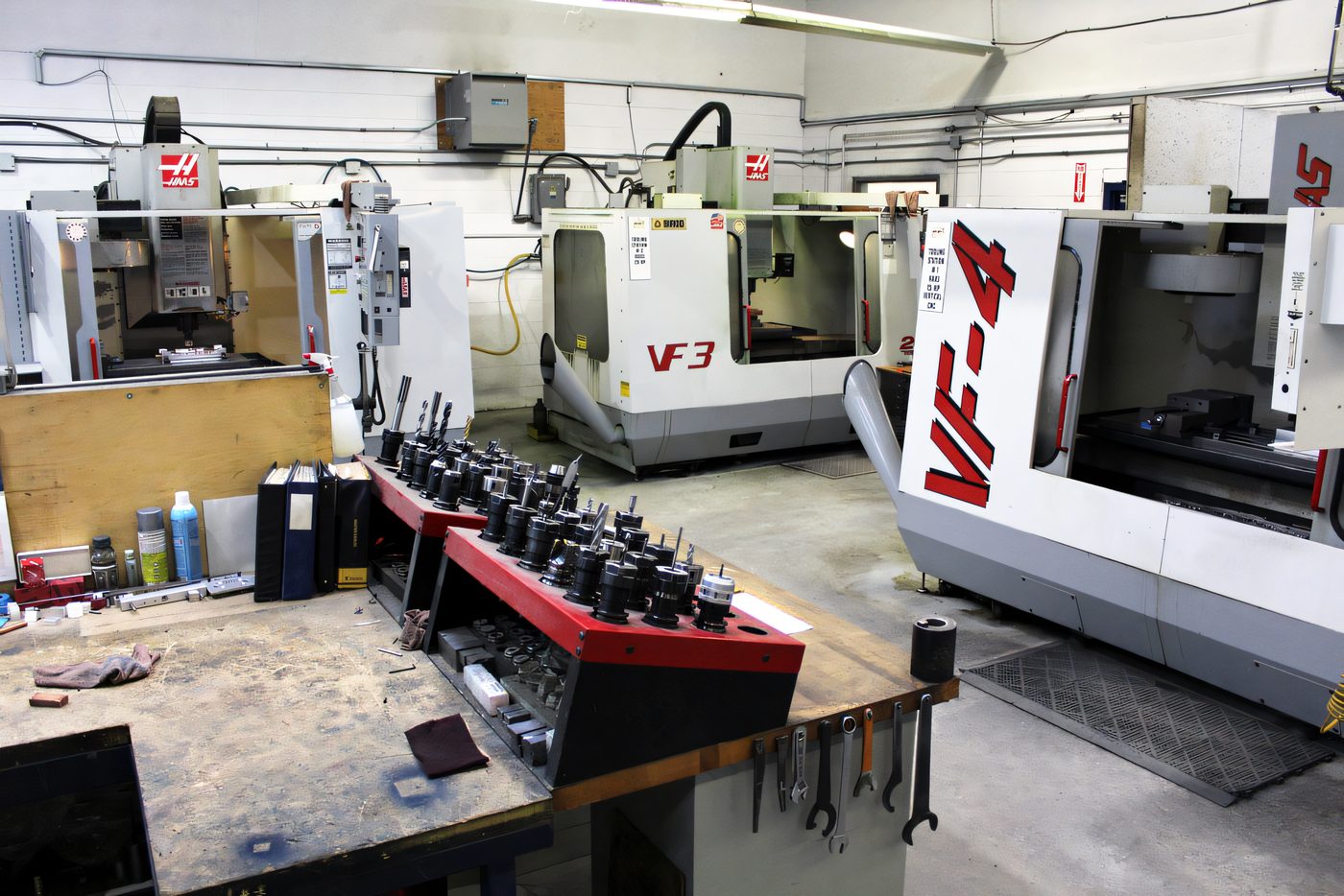 Haas VF-3 and VF-4 CNC machining centres at Protoplast