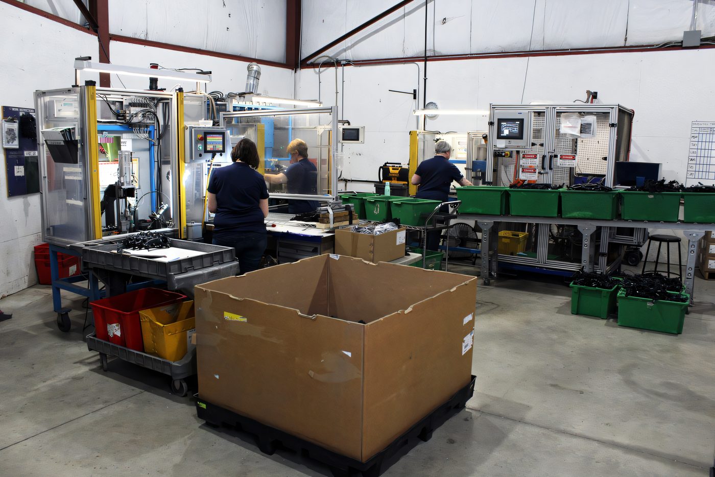 Protoplast employees assembling molded components in an assembly cell